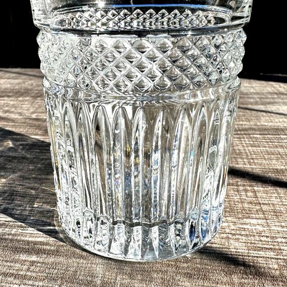 Libbey 'Radiant' Criss Cross Vertical Cut Heavy Double Old Fashioned-Set of 6 - Picture 2 of 7